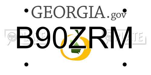 B90ZRM Georgia License Plate