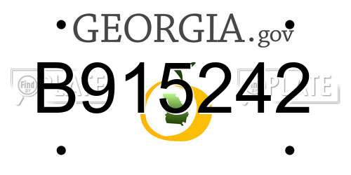 B915242 Georgia License Plate