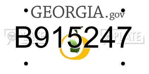 B915247 Georgia License Plate