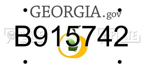 B915742 Georgia License Plate