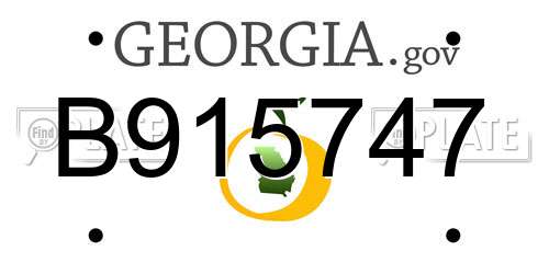 B915747 Georgia License Plate