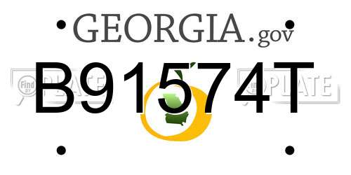 B91574T Georgia License Plate