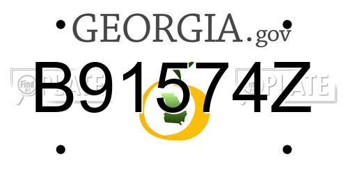 B91574Z Georgia License Plate
