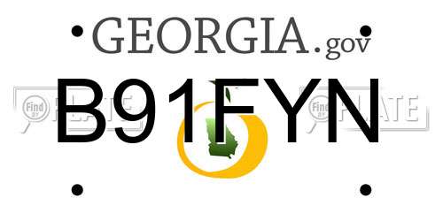 B91FYN Georgia License Plate