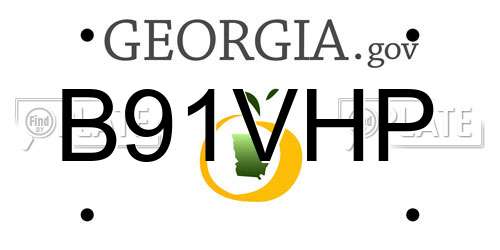 B91VHP Georgia License Plate