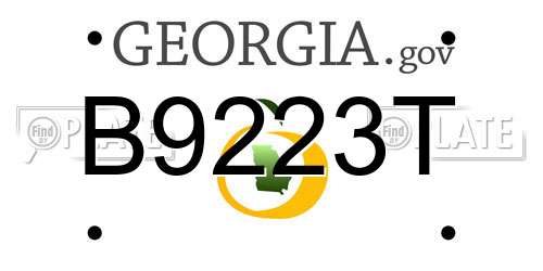 B9223T Georgia License Plate