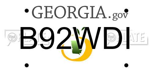 B92WDI Georgia License Plate