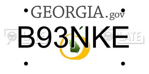 B93NKE Georgia License Plate