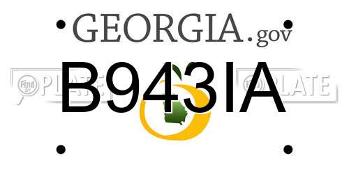 B943IA Georgia License Plate