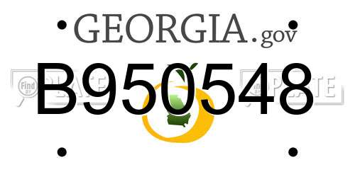 B950548 Georgia License Plate