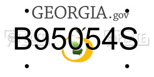 B95054S Georgia License Plate