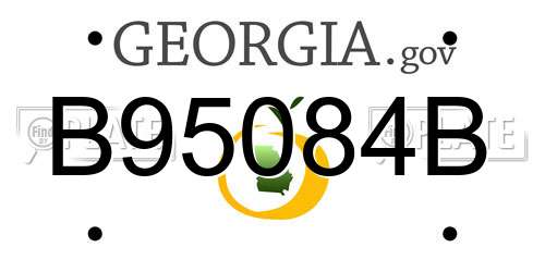 B95084B Georgia License Plate