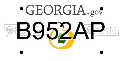 B952AP Georgia License Plate