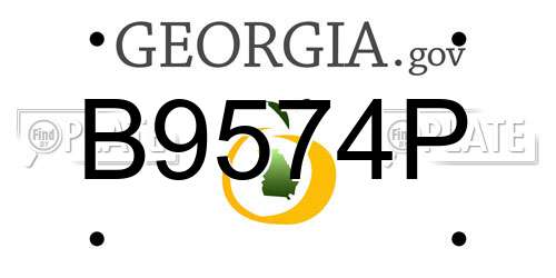 B9574P Georgia License Plate