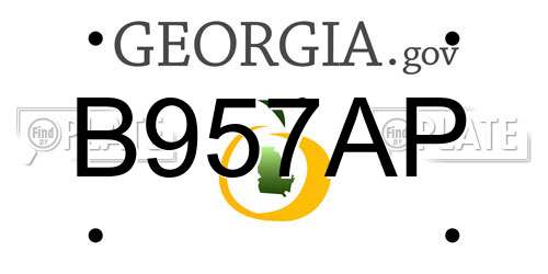 B957AP Georgia License Plate