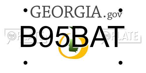 B95BAT Georgia License Plate