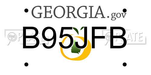B95JFB Georgia License Plate