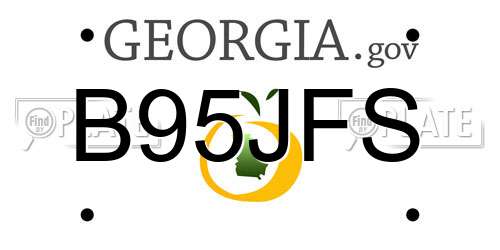 B95JFS Georgia License Plate