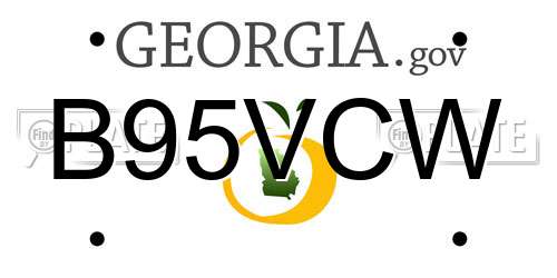 B95VCW Georgia License Plate