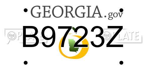 B9723Z Georgia License Plate