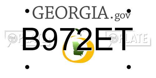 B972ET Georgia License Plate