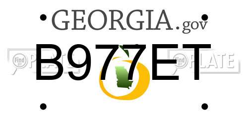 B977ET Georgia License Plate