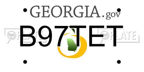 B97TET Georgia License Plate