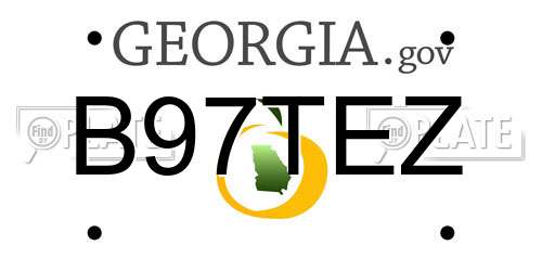 B97TEZ Georgia License Plate