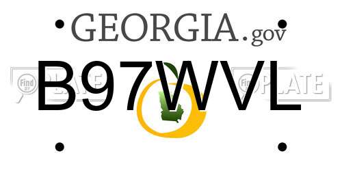 B97WVL Georgia License Plate