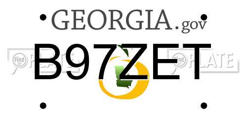 B97ZET Georgia License Plate
