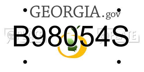 B98054S Georgia License Plate