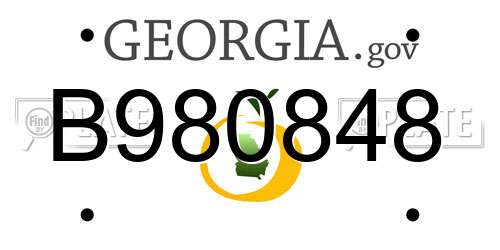 B980848 Georgia License Plate