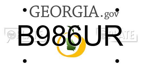 B986UR Georgia License Plate