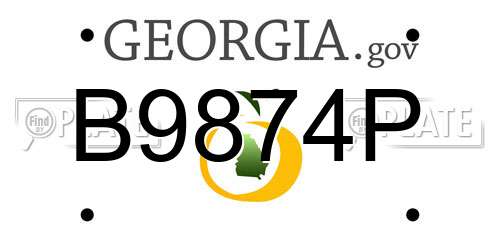 B9874P Georgia License Plate