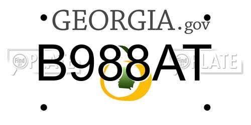 B988AT Georgia License Plate
