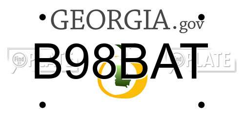 B98BAT Georgia License Plate