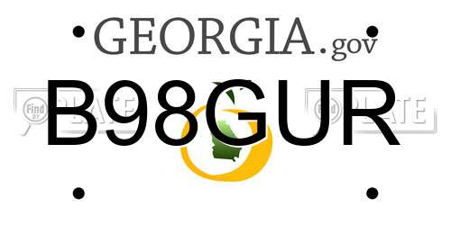 B98GUR Georgia License Plate