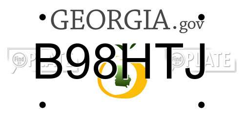 B98HTJ Georgia License Plate