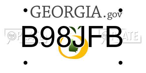 B98JFB Georgia License Plate