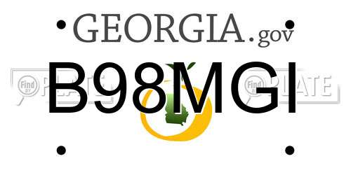 B98MGI Georgia License Plate