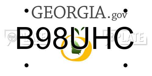 B98UHC Georgia License Plate