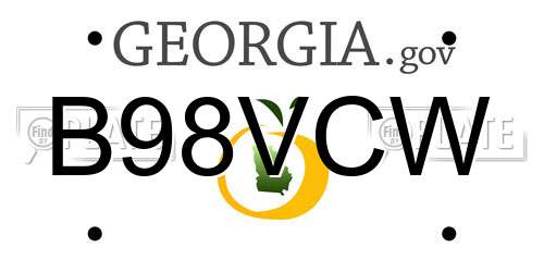 B98VCW Georgia License Plate