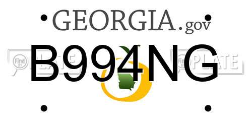 B994NG Georgia License Plate