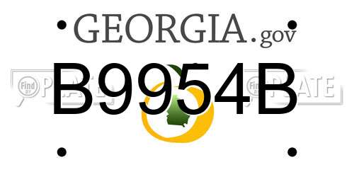 B9954B Georgia License Plate