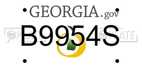 B9954S Georgia License Plate