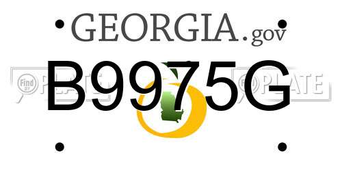 B9975G Georgia License Plate