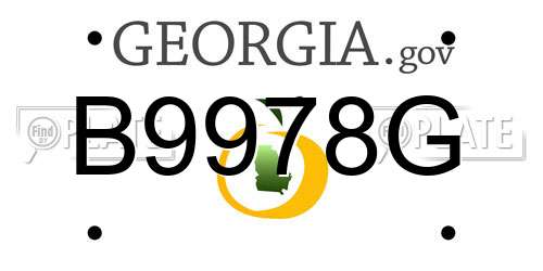 B9978G Georgia License Plate
