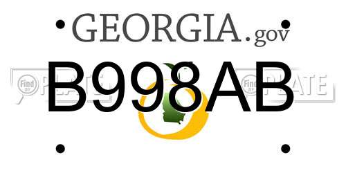 B998AB Georgia License Plate