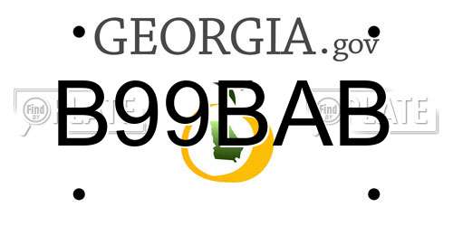 B99BAB Georgia License Plate