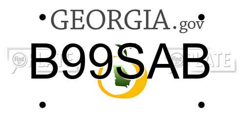 B99SAB Georgia License Plate